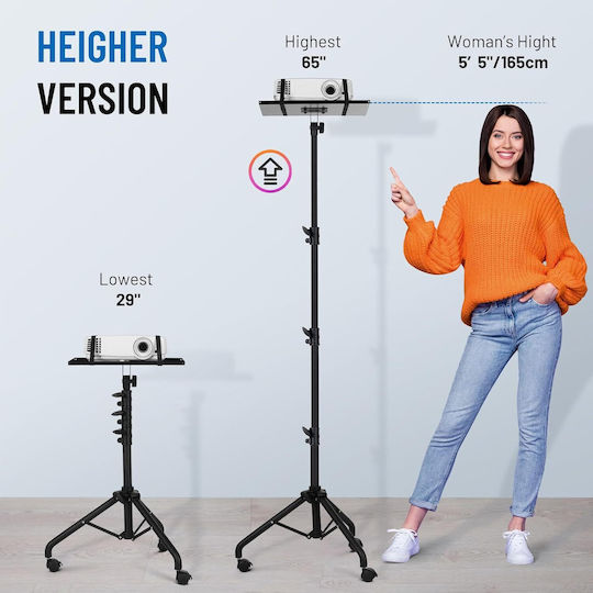Cahaya Cy0332 Suport Multifuncțional Portabil Pentru Proiector Video Roți Omnidirecționale Reglabil Trepied De Pardoseală Laptop Cameră Proiecții Exterioare