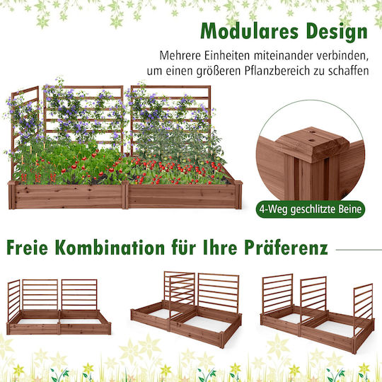 Costway Planter Box Din Lemn Maro Costway Planter Box Din Lemn Maro