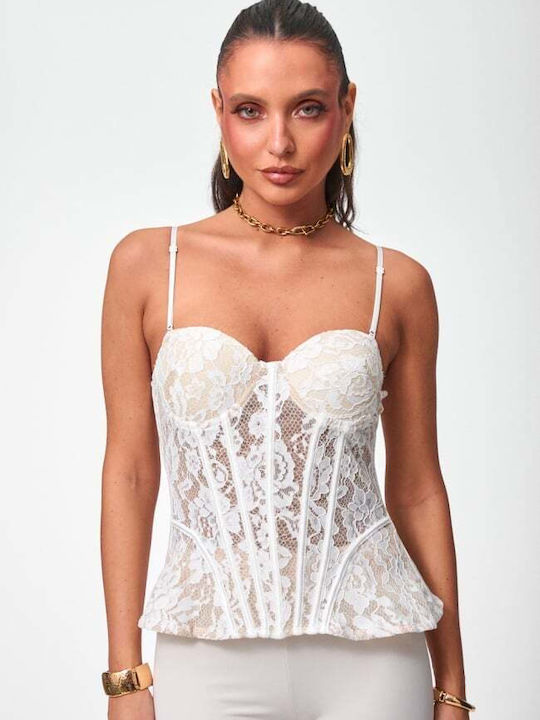 Women's Blouse Corset Top White
