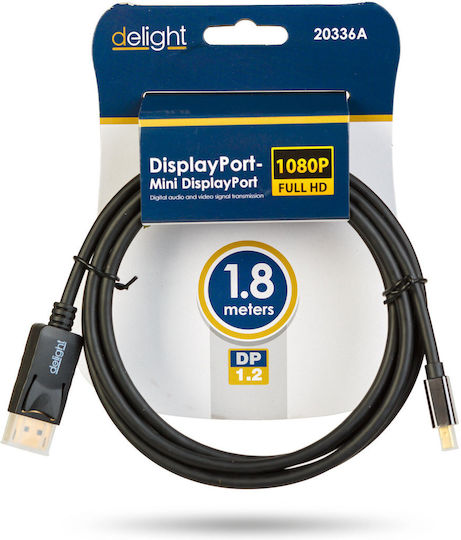 Alista Home Cablu Mini DisplayPort Male - DisplayPort Male 1.8m Negru (GLB_20336A)