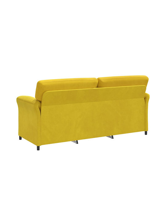 Canapea Cu Trei Locuri Catifea Galbenă 198x83x95cm