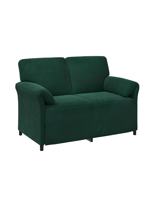 Двуместен Диван Кадифен Тъмнозелен 138x83x95см