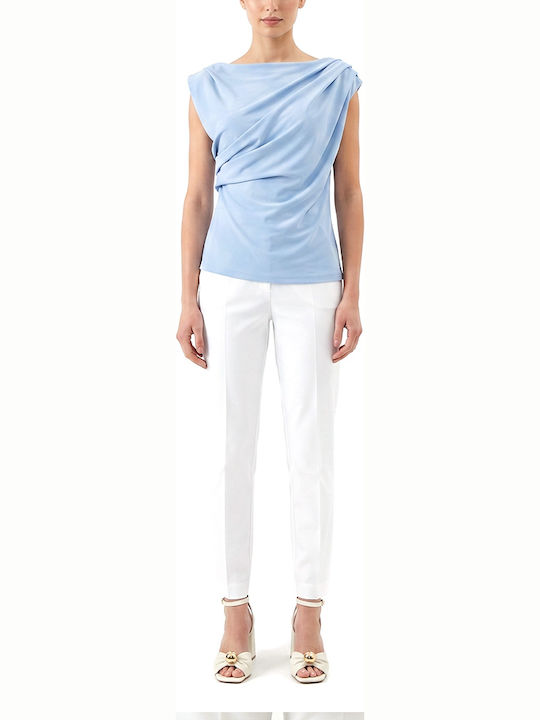Blouse Women Twenty-29 Γυναικεία Μπλούζα Αμάνικη Ντραπέ Σιελ
