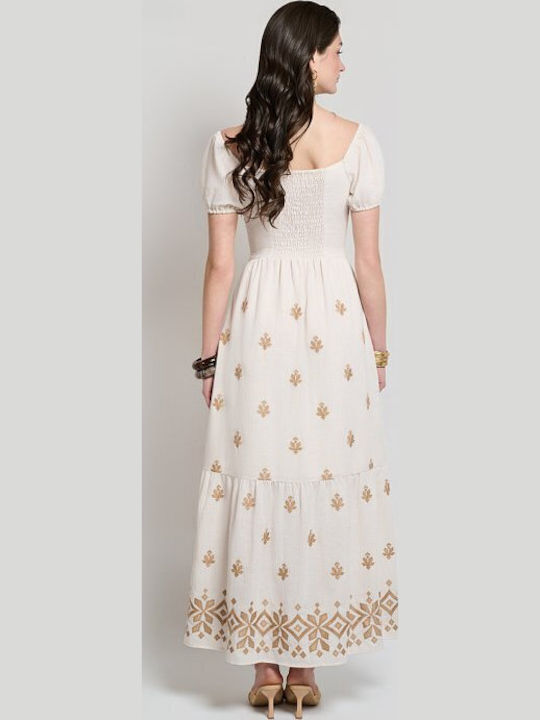 Rochie Maxi de Vară Ecru