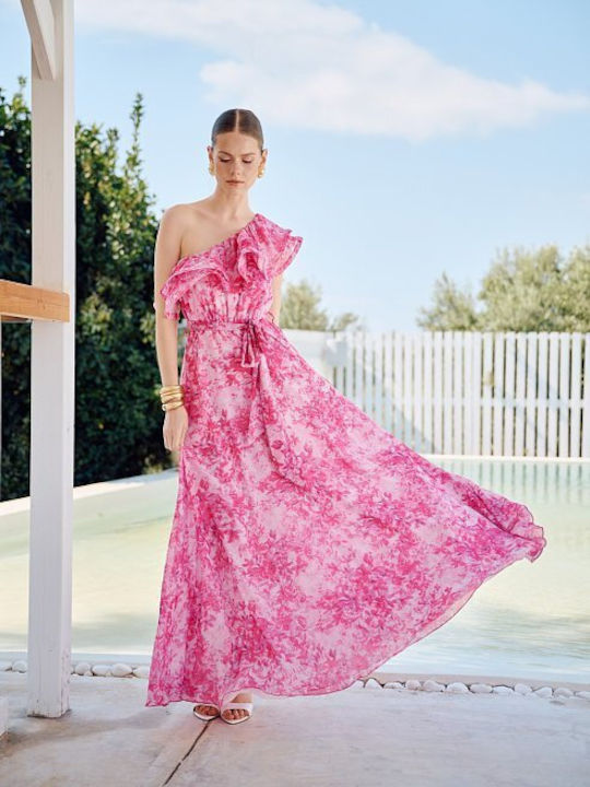 Summer Maxi Dress for Wedding / Christening Fuchsia