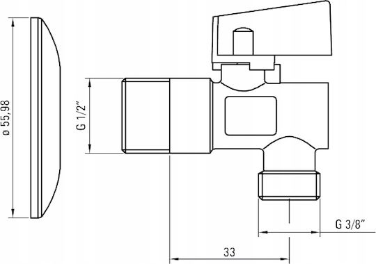 Deante Γωνιακή Βαλβίδα Φίλτρο 1 2"x3 8" Vfa_b62m
