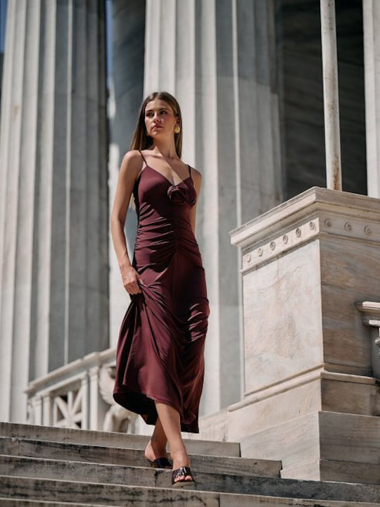 Summer Maxi Evening Dress Burgundy