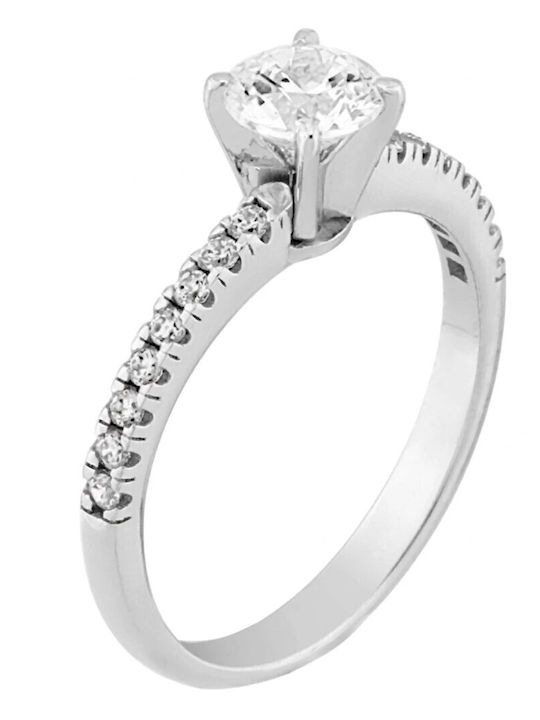 Al'Oro Einzelner Stein aus Weißgold 18K