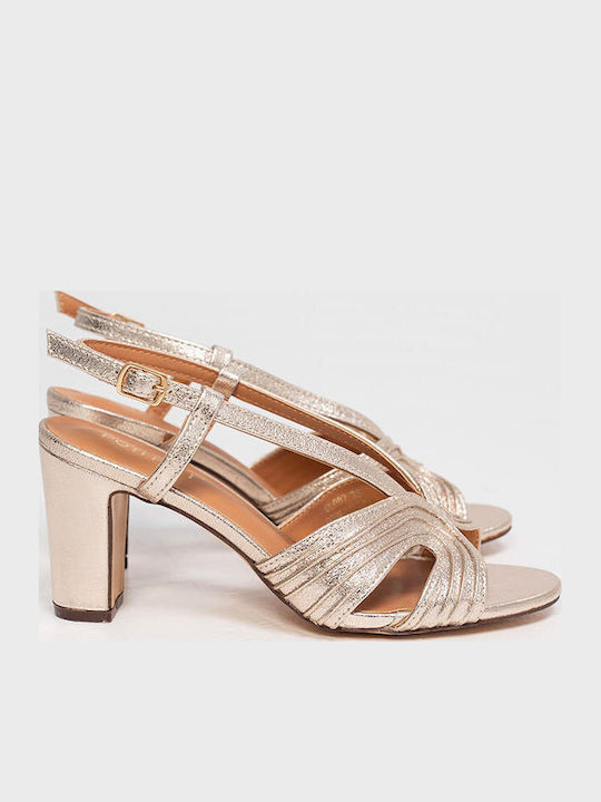 Sandale Elegante Damă Din Piele Aurii