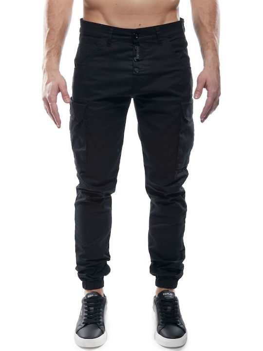 Cover Cargo Trousers in Tapered Leg Black