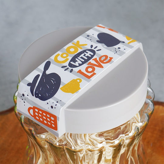 Excellent Houseware Βάζο για Ζάχαρη / Καφέ / Τσάι με Καπάκι Γυάλινο Διάφανο 1600ml