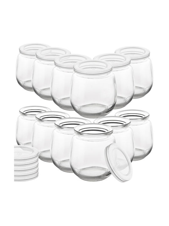 Orion Set of 12 Pieces General Use Glass Transparent Jars with Lid 300ml