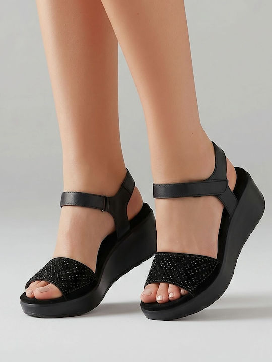 Ανατομικές Καλοκαιρινές Γυναικείες Πλατφόρμες Μαύρες