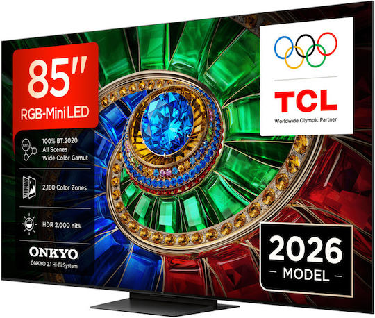 TCL Smart Τηλεόραση 85" 4K UHD RGB-Mini LED RM7L HDR (2026) 85RM7L