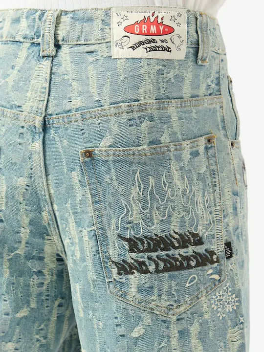 Men's Denim Blue Washed Shorts