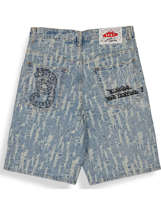 Men's Denim Blue Washed Shorts