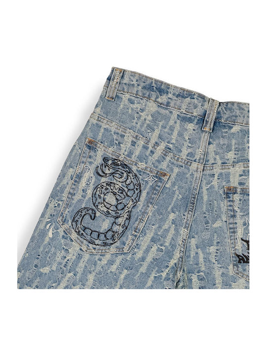 Men's Denim Blue Washed Shorts