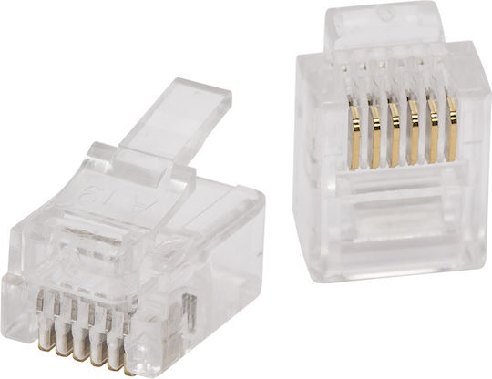 Set 100 Rj11 6p6c Modular Plugs Telephone Telecom Connector Gold-plated Contacts