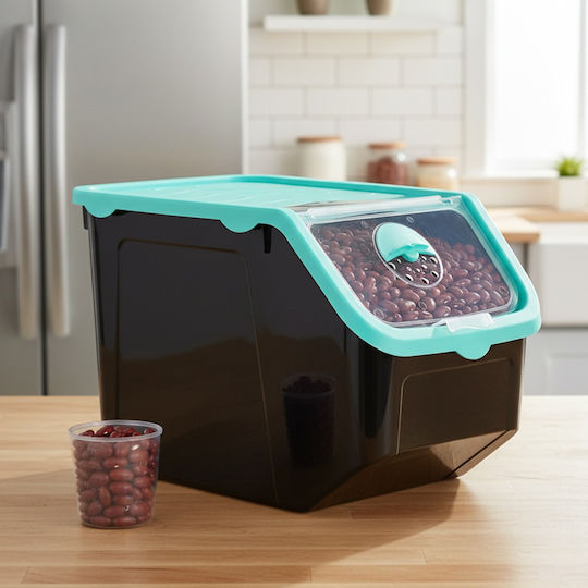 Vilde Allgemeine Verwendung Lebensmittelglas mit Deckel Kunststoff Schwarz 12000ml 1 Stück