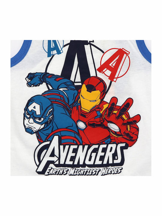 Marvel Παιδική Πιτζάμα Καλοκαιρινή Λευκό