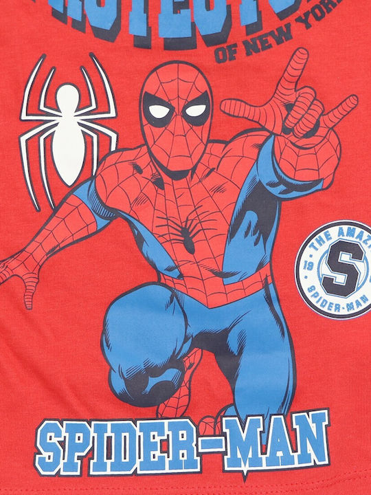 Marvel Παιδική Πιτζάμα Καλοκαιρινή Κόκκινο
