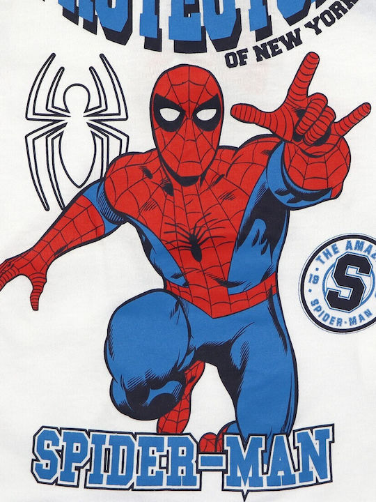 Marvel Pijamale Copii Vara Albă/Albastră