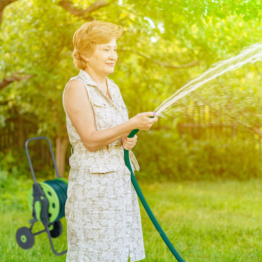 Relaxdays Wheeled Garden Hose Box for Hose Up to 45m