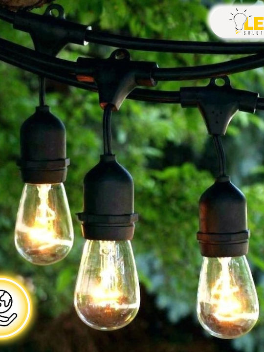 Led Solution Светеща Гирлянда LED IP65 15m с 15 Крушки Топло Бяло