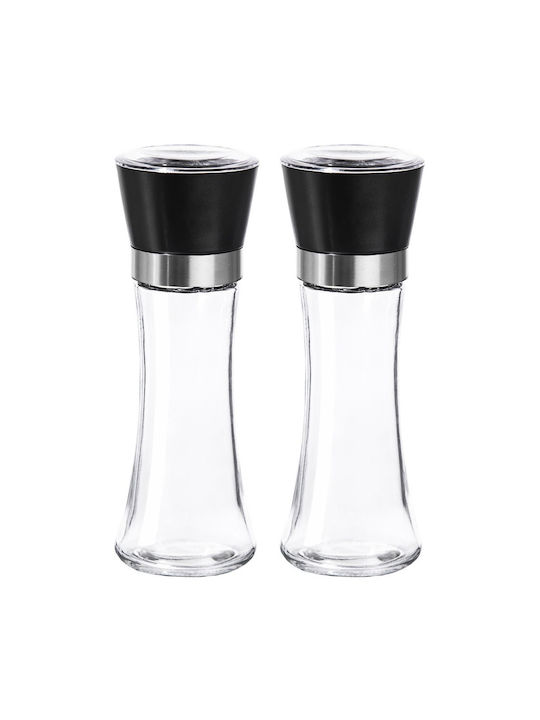 Orion Manual Spice Mills Set Glass 18.5cm 2 Pieces