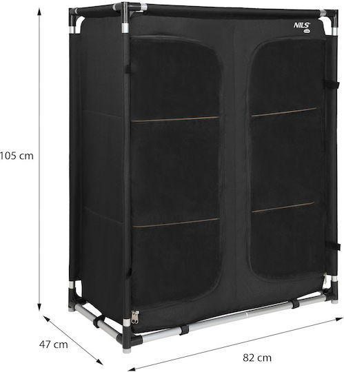 Nils Aluminium Garderobe für Camping Zusammenklappbar 82x47x105cm