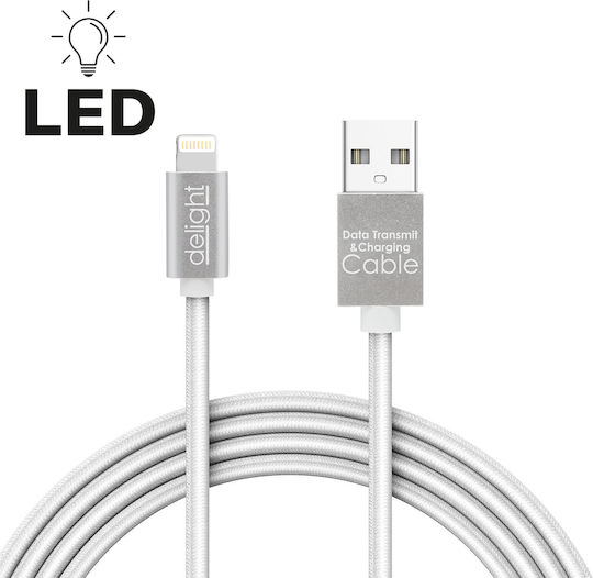 Alista Home Geflochtenes LED USB-A zu Lightning Kabel Weiß 1m GLB_55442I-WH