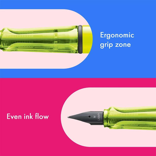 Lamy Safari Πένα Γραφής Medium Μαύρη από Πλαστικό με Μαύρο Μελάνι
