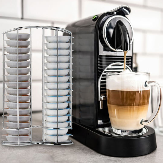 Dispenser Capsule Cafea Relaxdays 32 Capsule Tassimo Argintiu 29x18x8.5cm