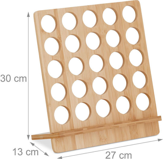 Relaxdays Kaffeekapselständer 25 Kapseln Natürlicher Bambus 30x27x13cm
