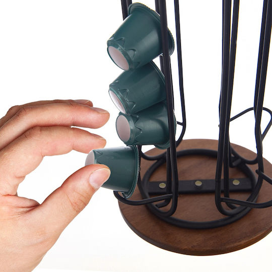 Rotating Metal Black Coffee Capsule Holder Radka 40 Cm