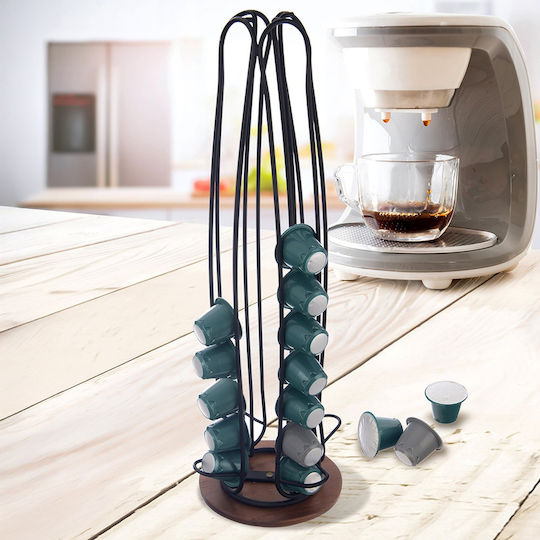 Rotating Metal Black Coffee Capsule Holder Radka 40 Cm