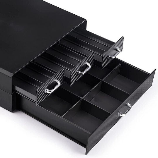 Organizator Capsule Cafea 4 Sertare Depozitare 2 Nivele Negru