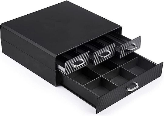 Organizator Capsule Cafea 4 Sertare Depozitare 2 Nivele Negru