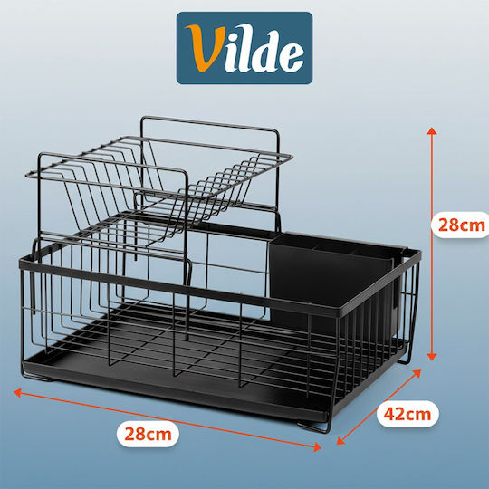 Vilde Отцедник За Мивка От Метал Черен 42x28x28см