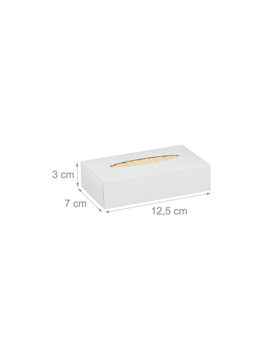 Relaxdays Cutie De Scobitori Din Lemn 6,5 Cm 12 Bucăți Bej