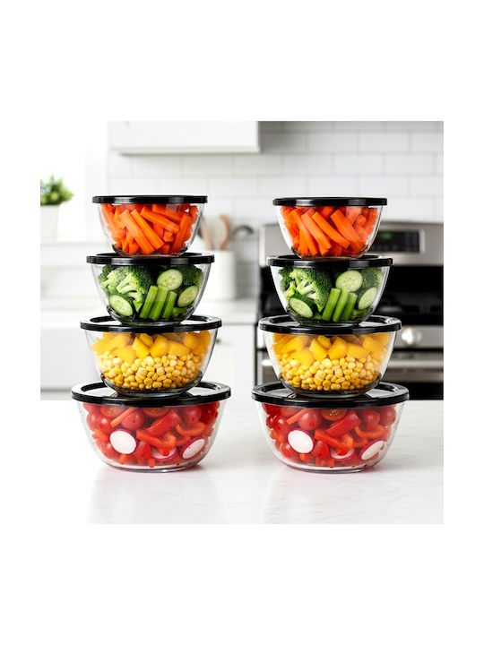 Vilde Set Glass Transparent Lunch Boxes 8cm 8 Pieces