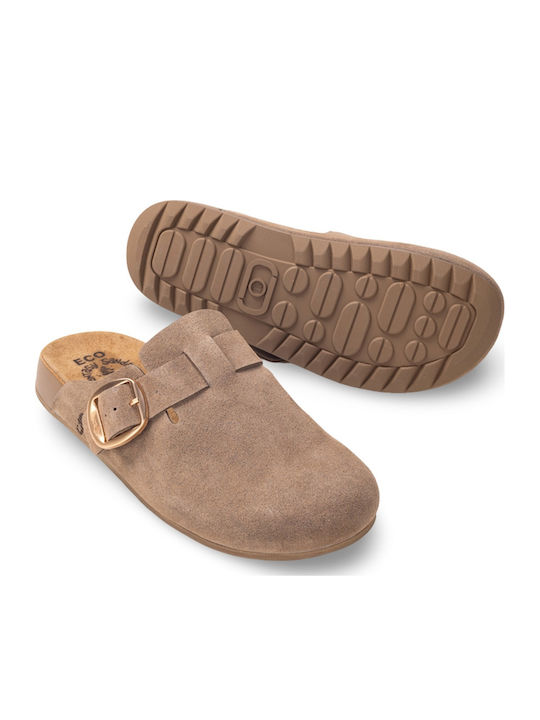 Anatomische Leder Damen Hausschuhe Braun