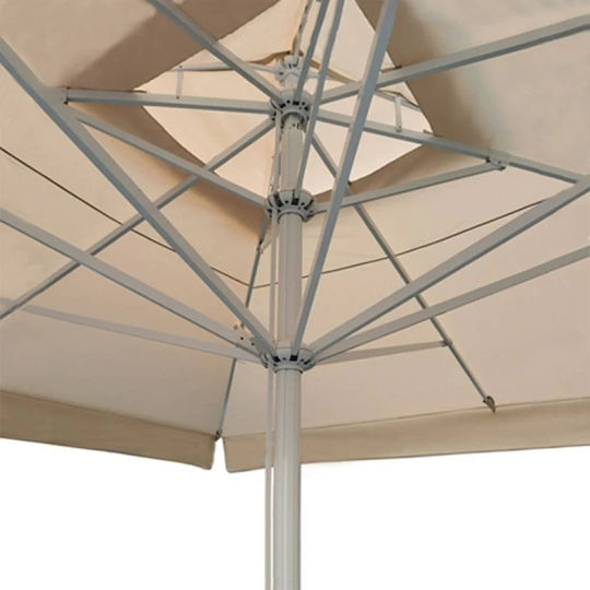 Professioneller Quadratischer Aluminium Garten- und Terrassen-Sonnenschirm Ecru 5x5m