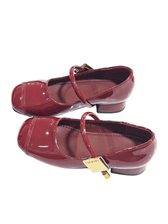 Kinder Pumps & Ballerinas mit Bügel- und Schleifenverschluss Burgundisch