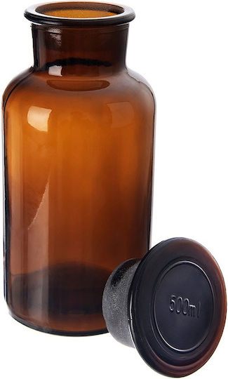 Orion Glas Wasserflasche mit Kork Braun 500ml