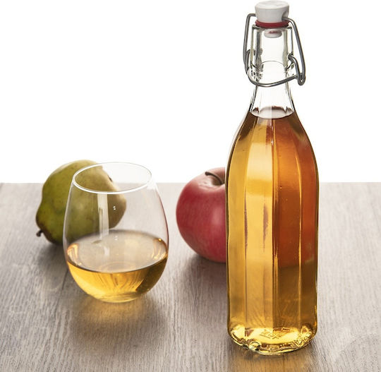 Orion Μπουκάλι Νερού Γυάλινο με Κλιπ Διάφανο 750ml