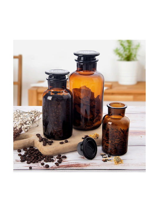 Orion Μπουκάλι Νερού Γυάλινο με Φελλό Καφέ 500ml