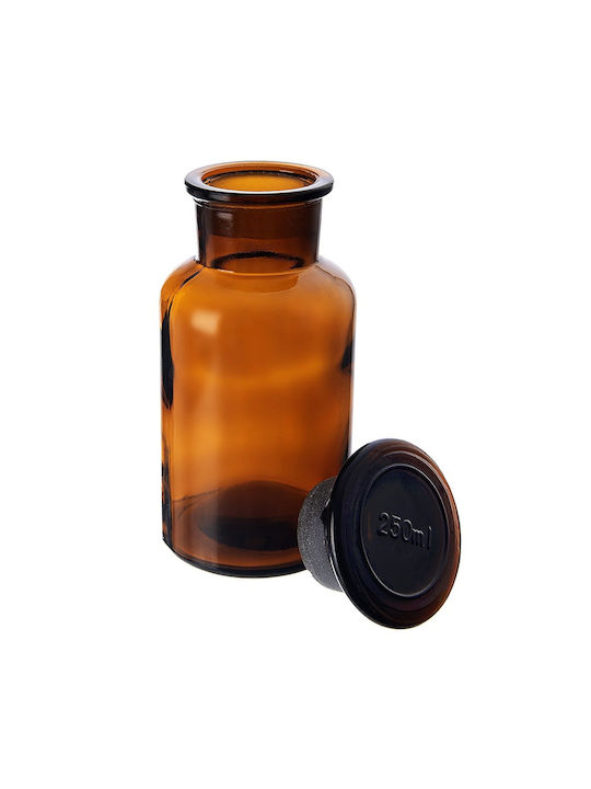 Orion Glas Wasserflasche mit Kork Braun 250ml
