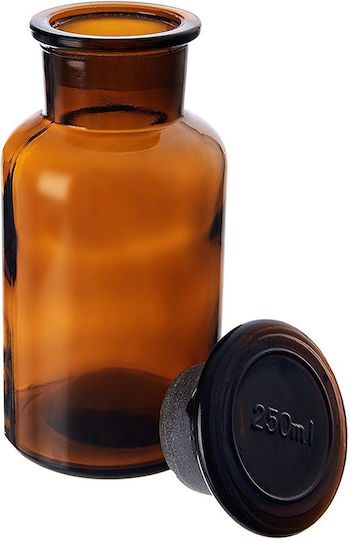 Orion Glas Wasserflasche mit Kork Braun 250ml