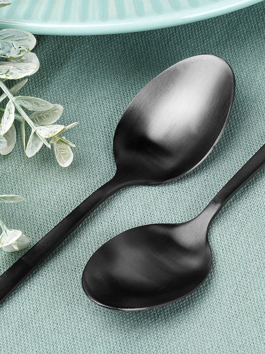 Excellent Houseware Set Of Black Stainless Steel Coffee Tea Spoons 4 Pieces